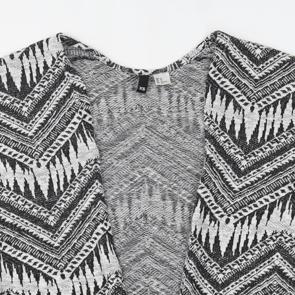 H&M Womens Grey Fair Isle  Cardigan Jumper Size XS