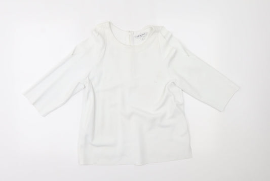 LK Bennet Womens White   Basic T-Shirt Size S  - shoulder slits