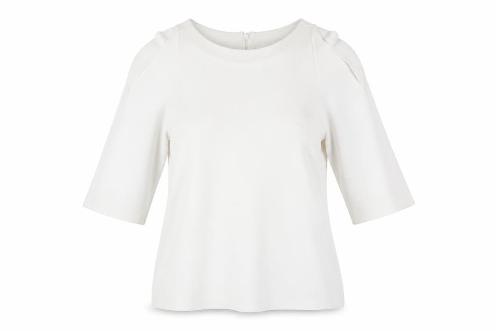 LK Bennet Womens White   Basic T-Shirt Size S  - shoulder slits