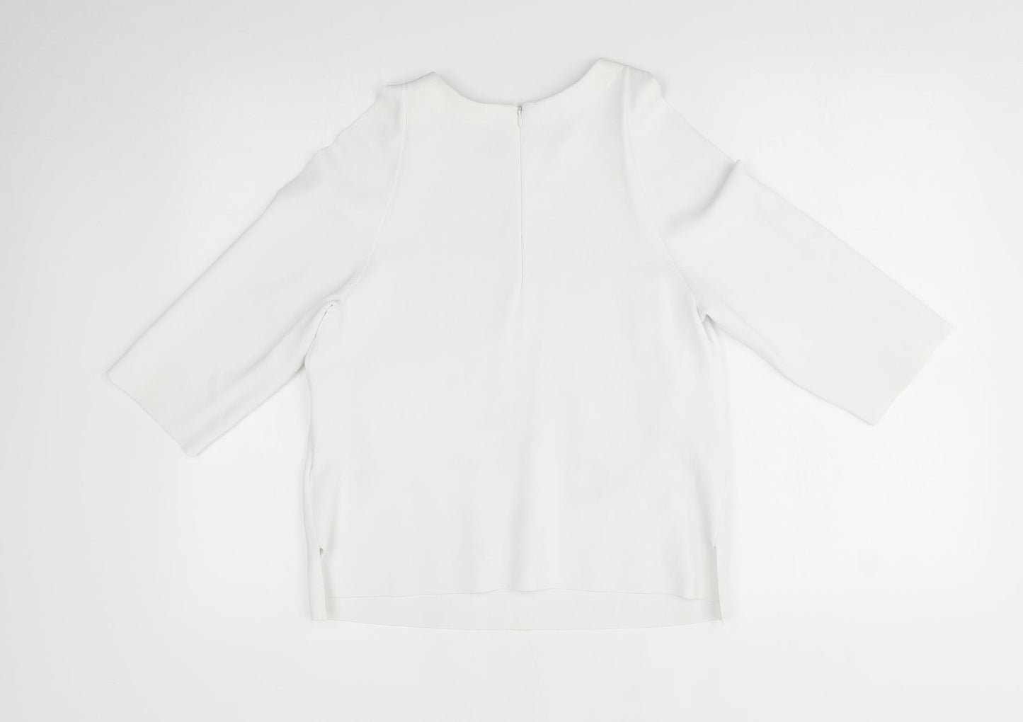 LK Bennet Womens White   Basic T-Shirt Size S  - shoulder slits