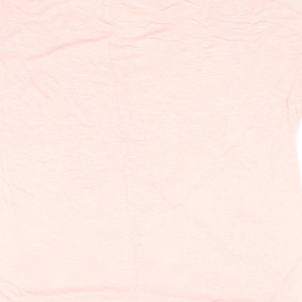 Atmosphere Womens Pink   Basic T-Shirt Size 10  - Peach Cut Out Shoulders Jewelled Neck