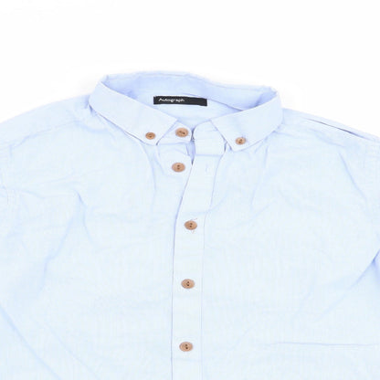 Autograph Boys Blue Striped  Basic Button-Up Size 11 Years