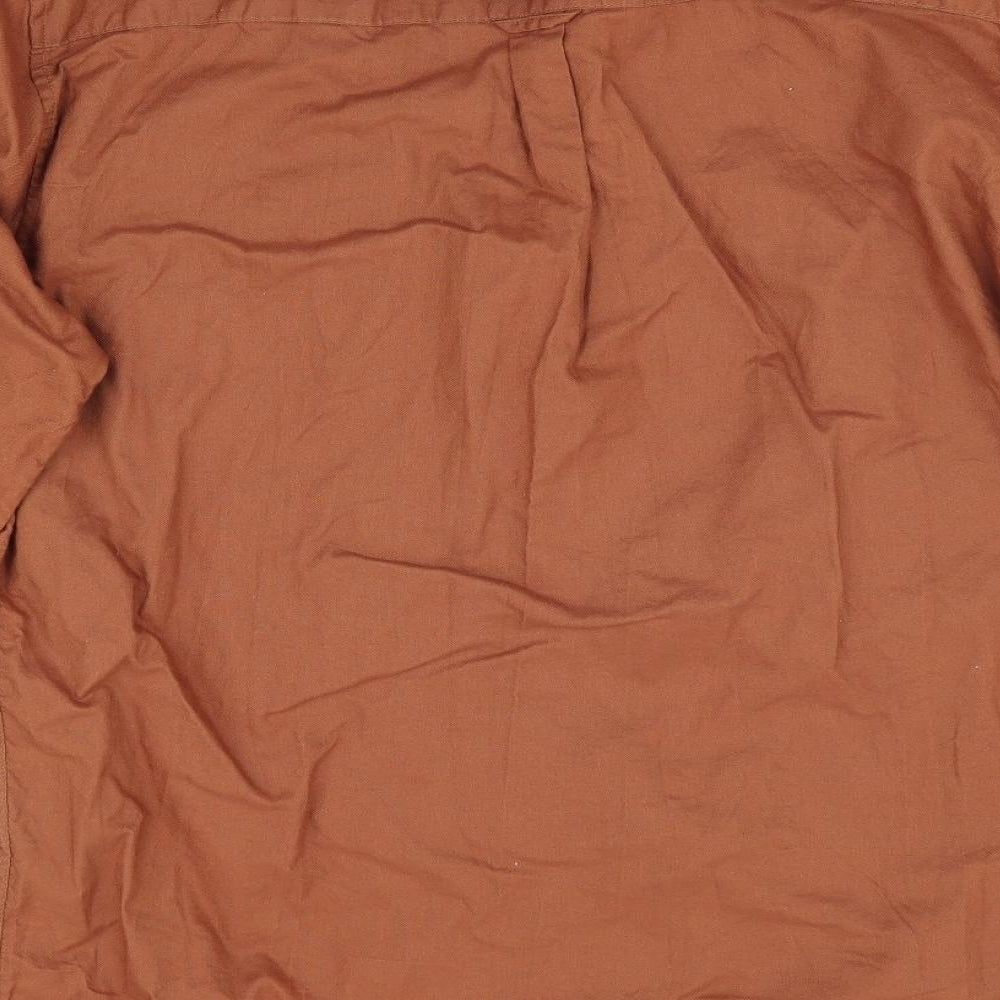 Florence and Fred Mens Brown    Button-Up Size M