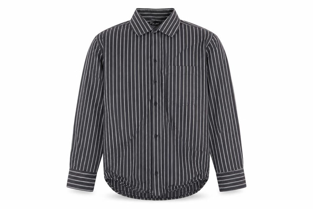 John Master Mens Brown Striped   Button-Up Size L