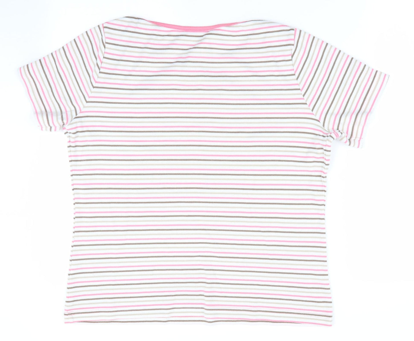 BM Casual Womens Pink Striped  Tunic T-Shirt Size M
