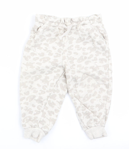 Lion King at George Baby Ivory Animal Print  Jogger Trousers Size 12-18 Months