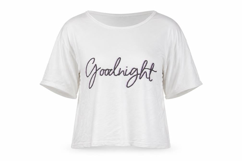 PRETTYLITTLETHING Womens White Solid   Pyjama Top Size L  - Goodnight