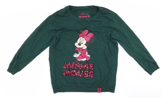 Disney by Tesco Womens Green Animal Print   Pyjama Top Size 8  - Minnie Mouse