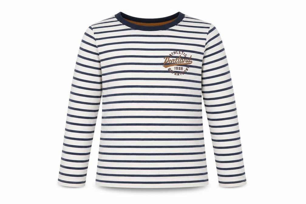 H&M Girls White Striped  Basic T-Shirt Size 5-6 Years