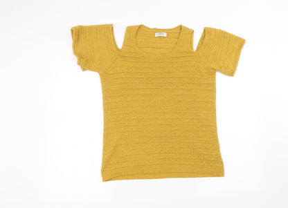 Preloved Papaya Womens Yellow   Basic T-Shirt Size 12 - Front