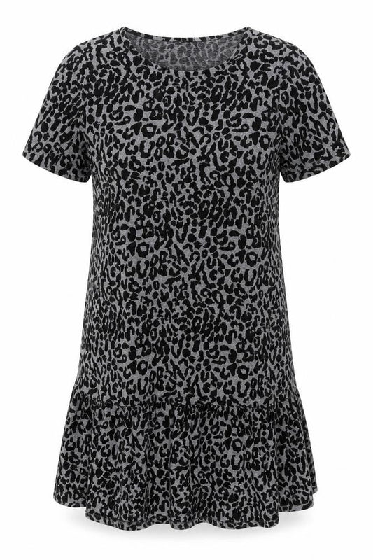TU Womens Grey Animal Print  A-Line  Size 10