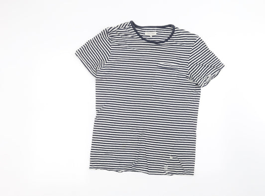 casual friday Womens White Striped  Basic T-Shirt Size M