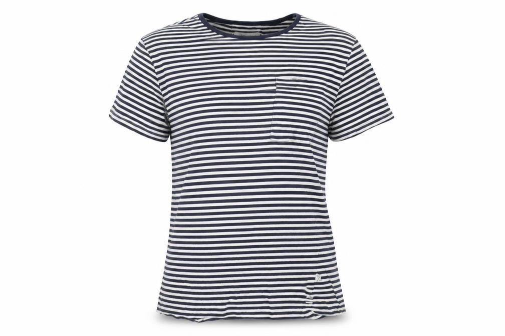 casual friday Womens White Striped  Basic T-Shirt Size M