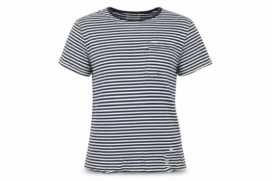 casual friday Womens White Striped  Basic T-Shirt Size M