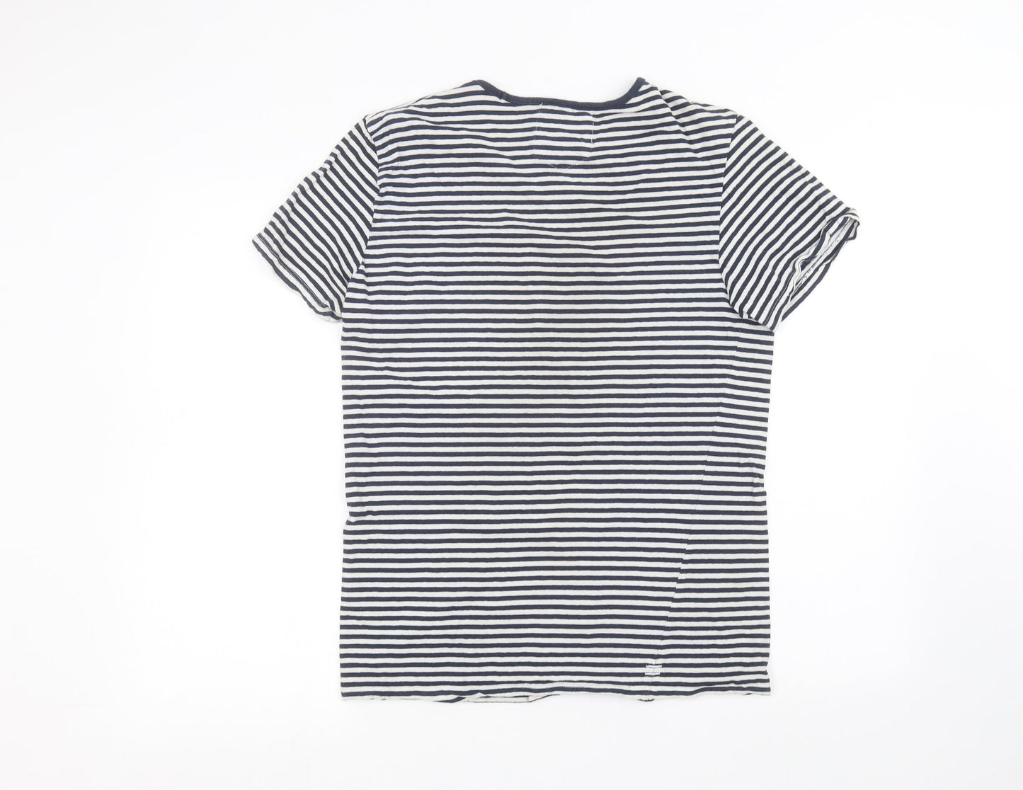 casual friday Womens White Striped  Basic T-Shirt Size M