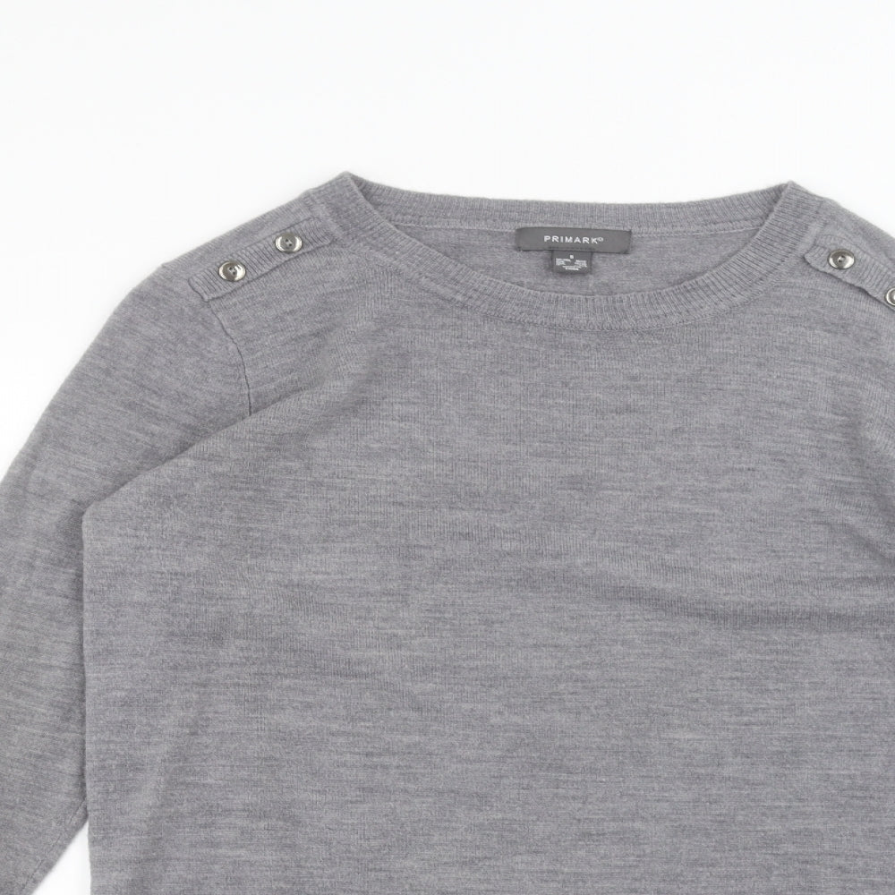 Primark Womens Grey   Pullover Jumper Size S