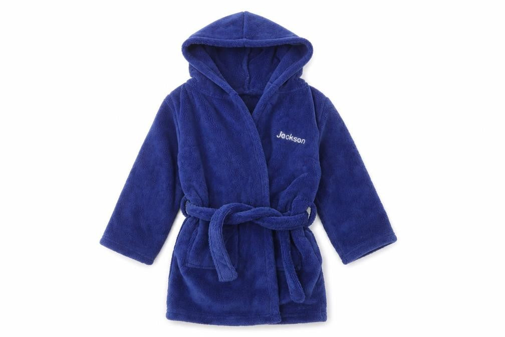 Preworn Boys Blue Solid   Robe Size 2-3 Years