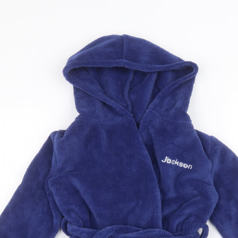 Preworn Boys Blue Solid   Robe Size 2-3 Years