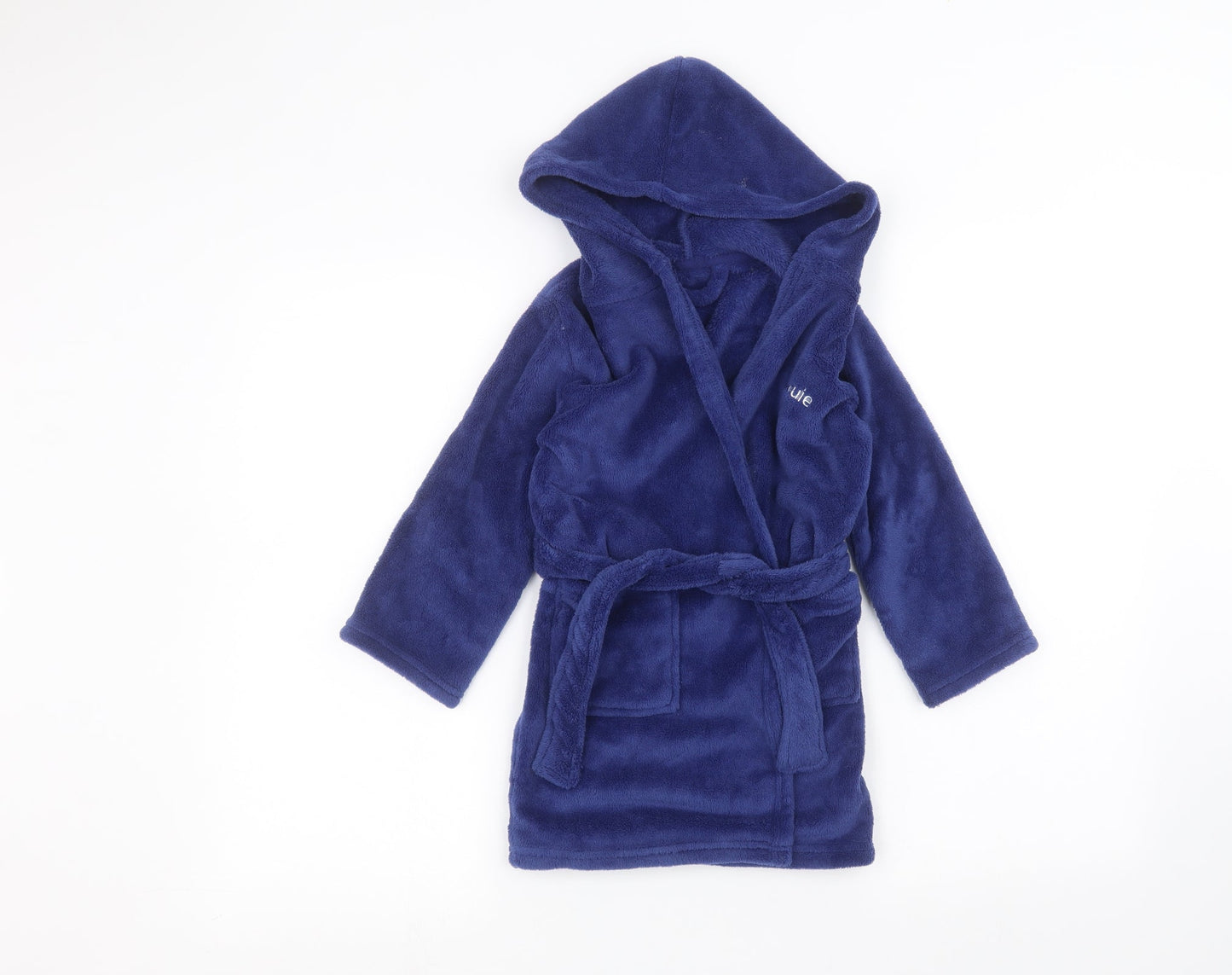 Preworn Boys Blue Solid   Robe Size 4-5 Years