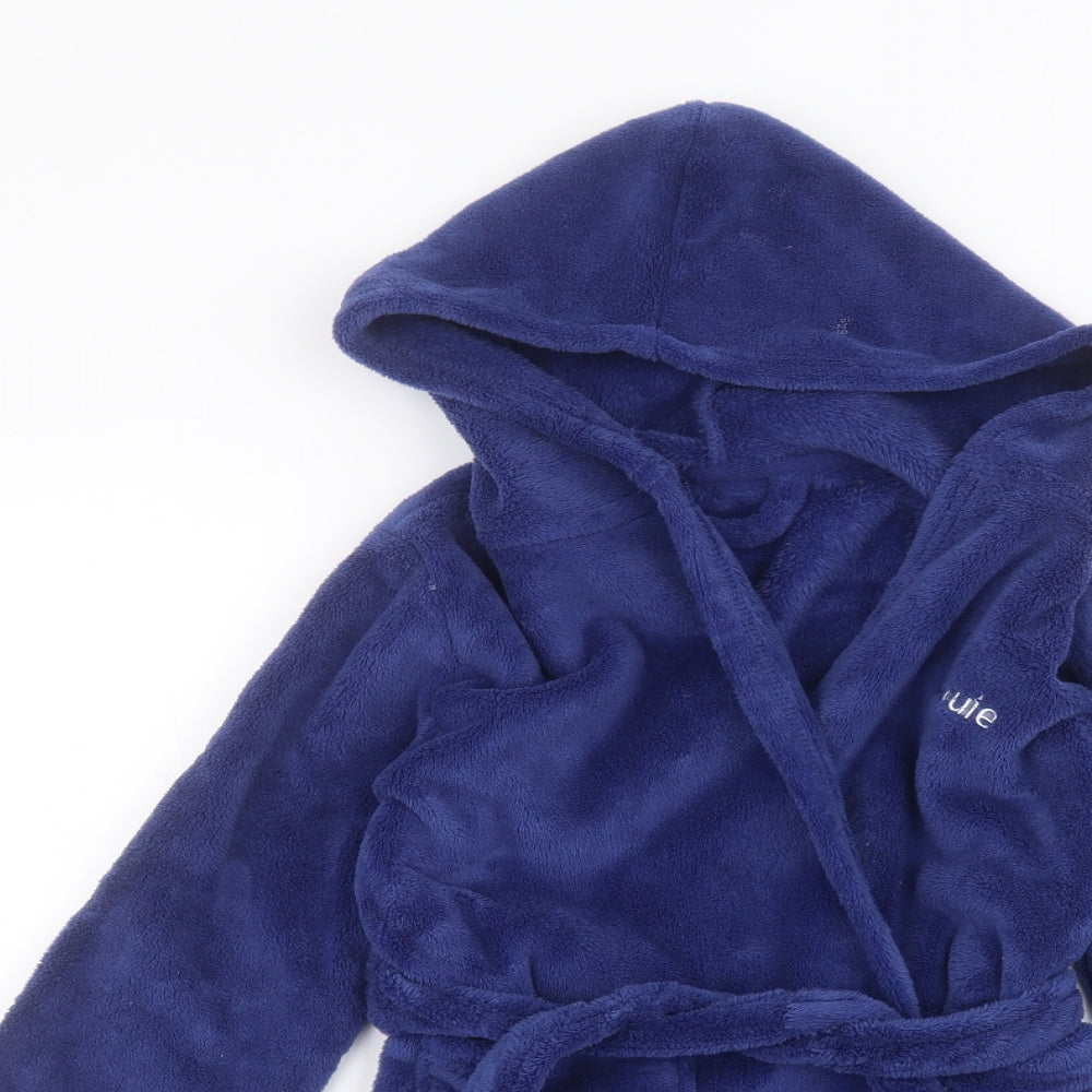 Preworn Boys Blue Solid   Robe Size 4-5 Years