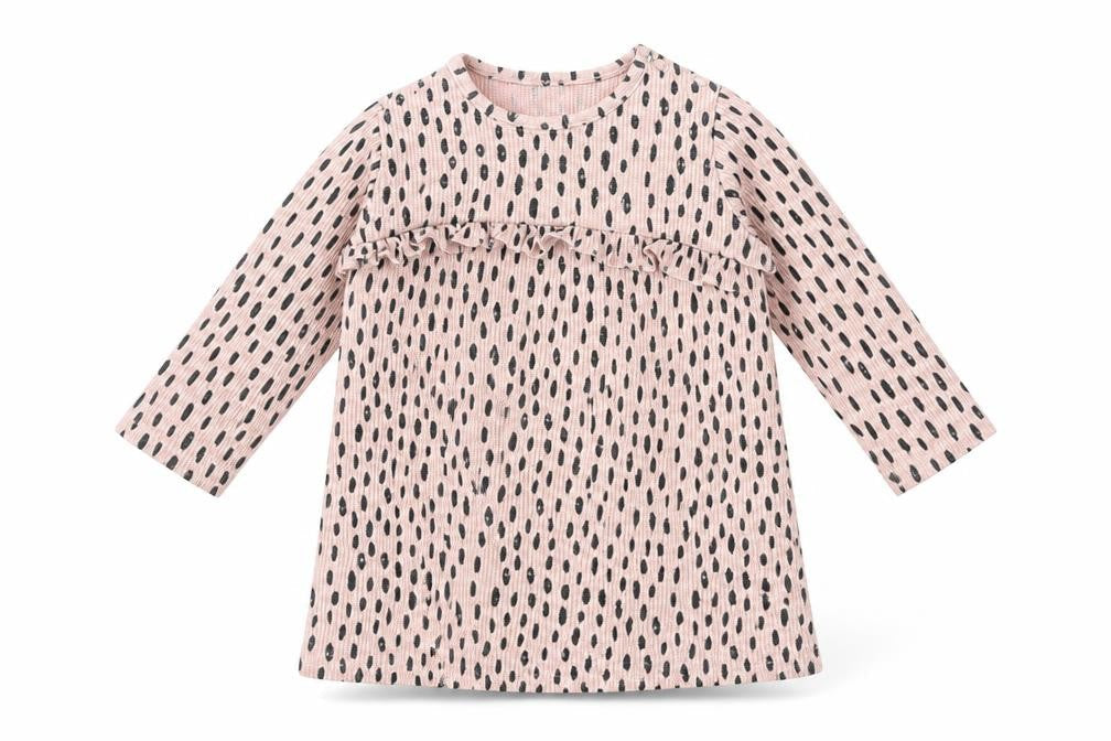George Girls Pink Polka Dot  Basic T-Shirt Size 12-18 Months