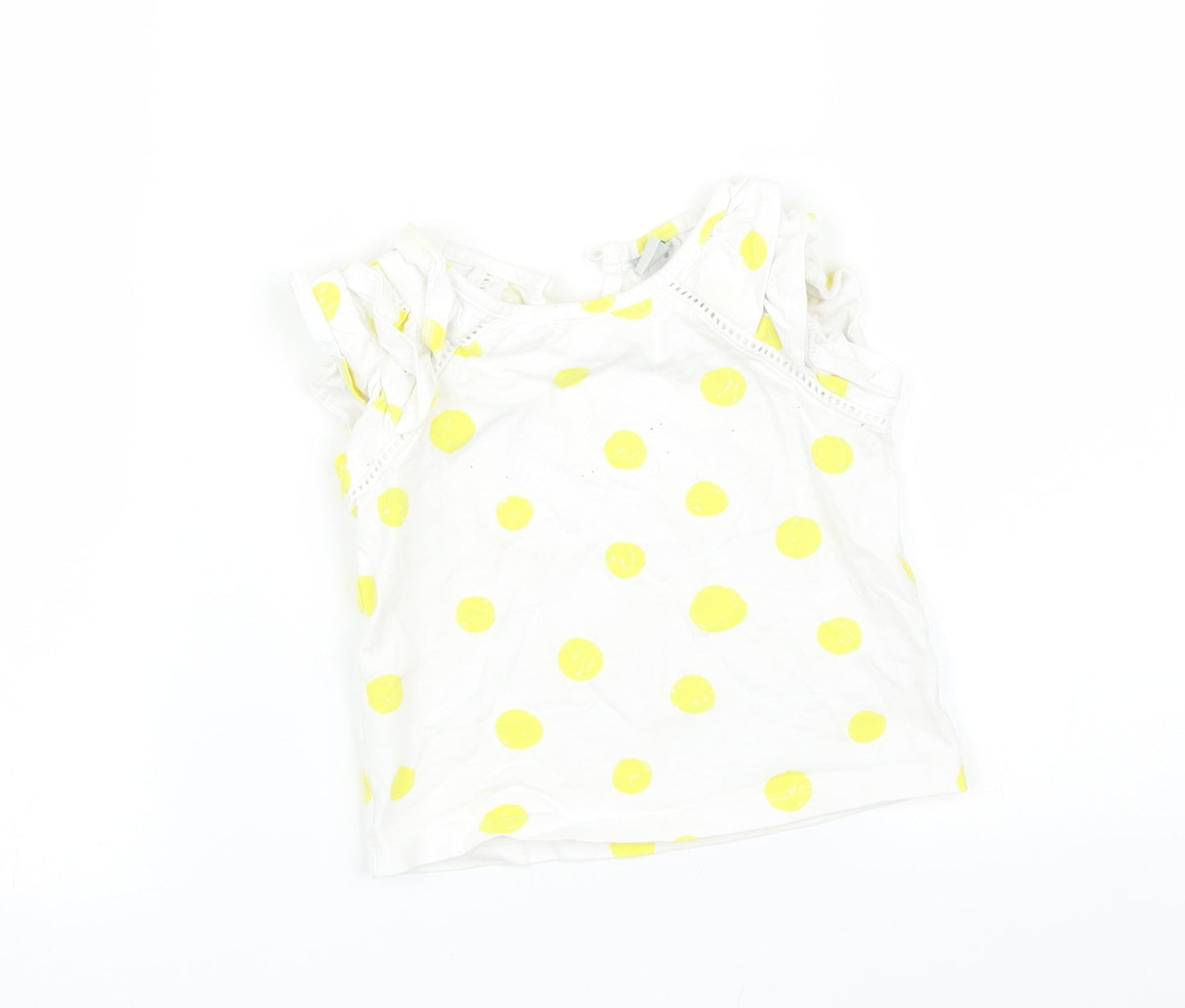 TU Girls White Geometric  Basic T-Shirt Size 12-18 Months
