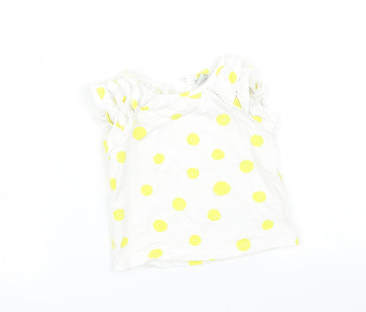 TU Girls White Geometric  Basic T-Shirt Size 12-18 Months