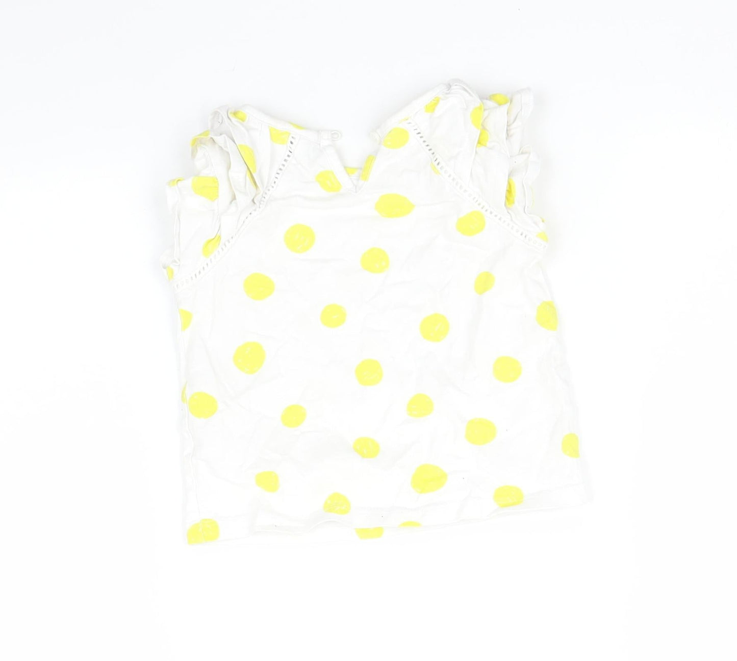 TU Girls White Geometric  Basic T-Shirt Size 12-18 Months