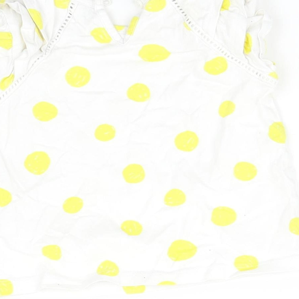 TU Girls White Geometric  Basic T-Shirt Size 12-18 Months