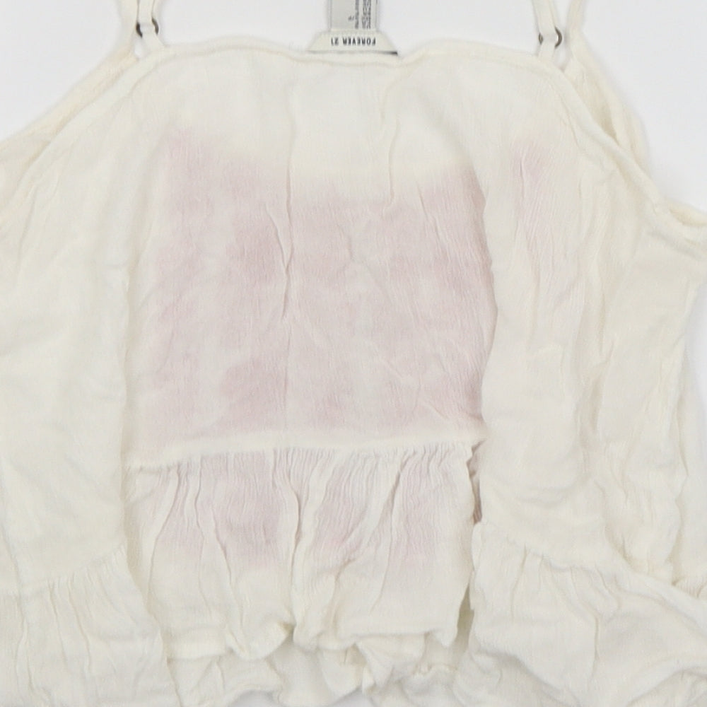 FOREVER 21 Womens White   Cropped Tank Size S