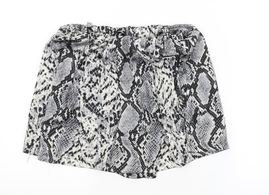 Rebellious Womens Grey Animal Print  Hot Pants Shorts Size 10