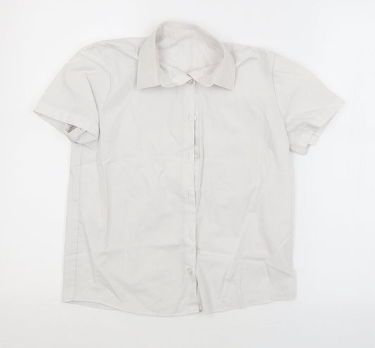 George Girls White   Basic Button-Up Size 9-10 Years