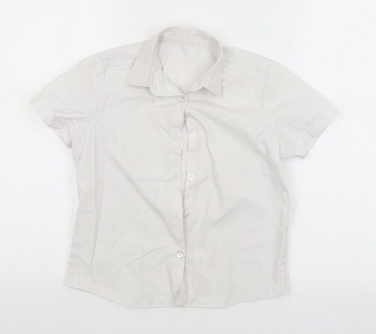 George Girls White   Basic Button-Up Size 6-7 Years