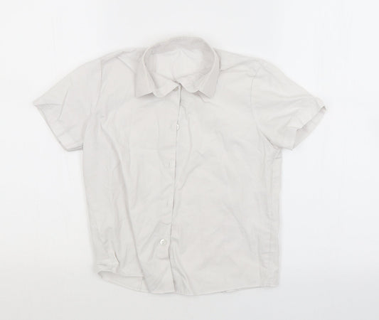 George Girls White   Basic Button-Up Size 6-7 Years