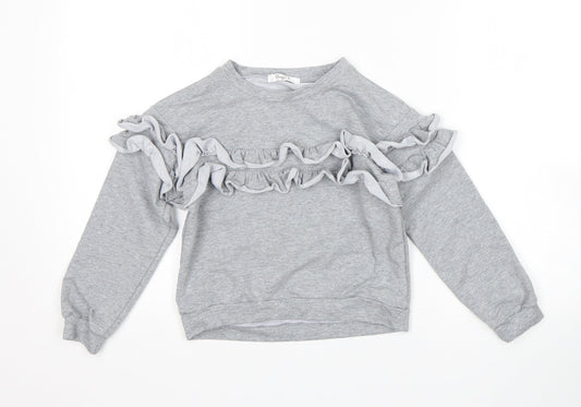 Yoyo s Girls Grey   Pullover Sweatshirt Size 6 Years