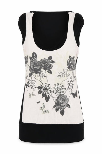 Progress Womens Multicoloured Floral  Basic Tank Size S