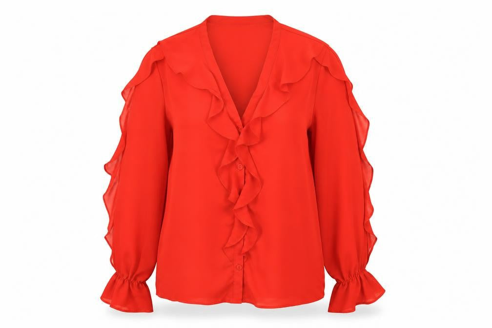F&F Womens Red   Basic Button-Up Size 10
