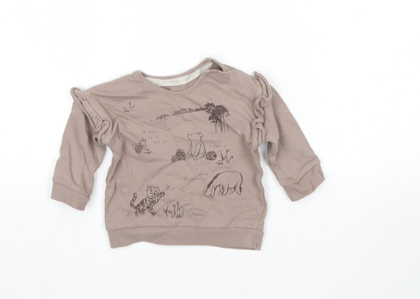 George Girls Brown   Pullover Jumper Size 6-9 Months