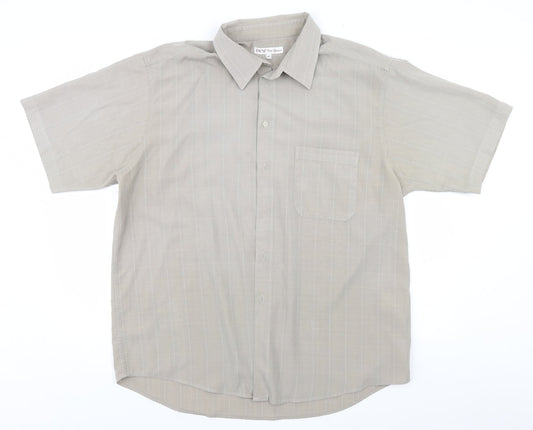 EWM Mens Green Plaid   Button-Up Size XL