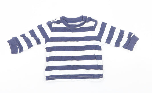 George Baby Blue Striped  Basic Polo Size 0-3 Months