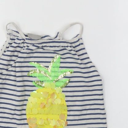 Preloved Matalan Girls Multicoloured Striped  Camisole Blouse Size 9 Years - Detail