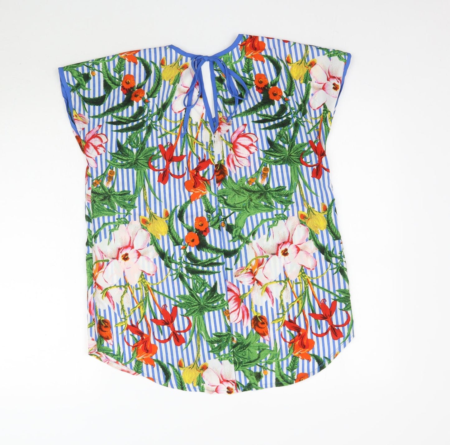 Pep & Co Womens Multicoloured Floral  Basic Blouse Size 10  - Striped & Floral Print