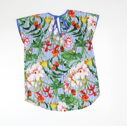 Pep&Co Womens Multicoloured Floral  Basic Blouse Size 10  - Striped & Floral Print