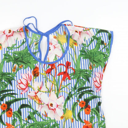 Pep&Co Womens Multicoloured Floral  Basic Blouse Size 10  - Striped & Floral Print