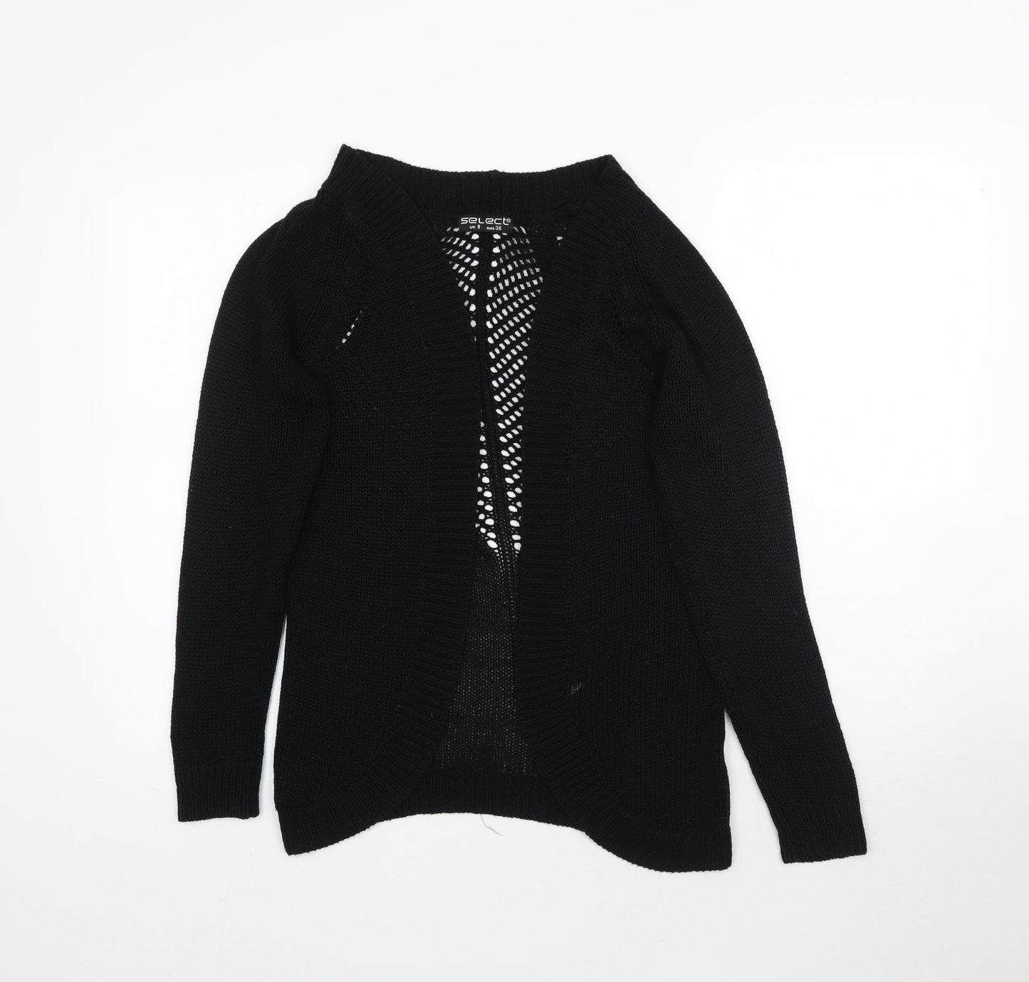 Select Womens Black  Knit Cardigan Jumper Size 8