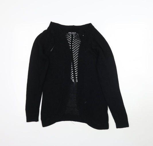 Select Womens Black  Knit Cardigan Jumper Size 8