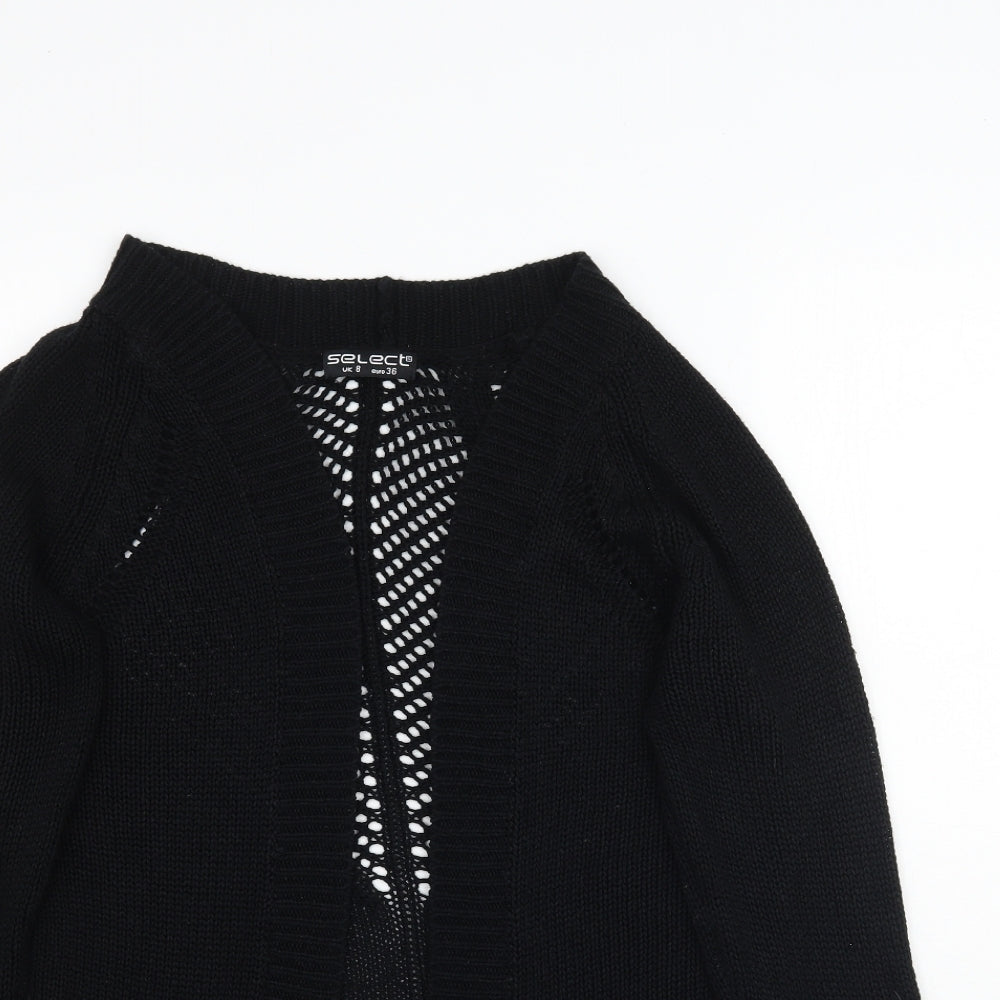 Select Womens Black  Knit Cardigan Jumper Size 8