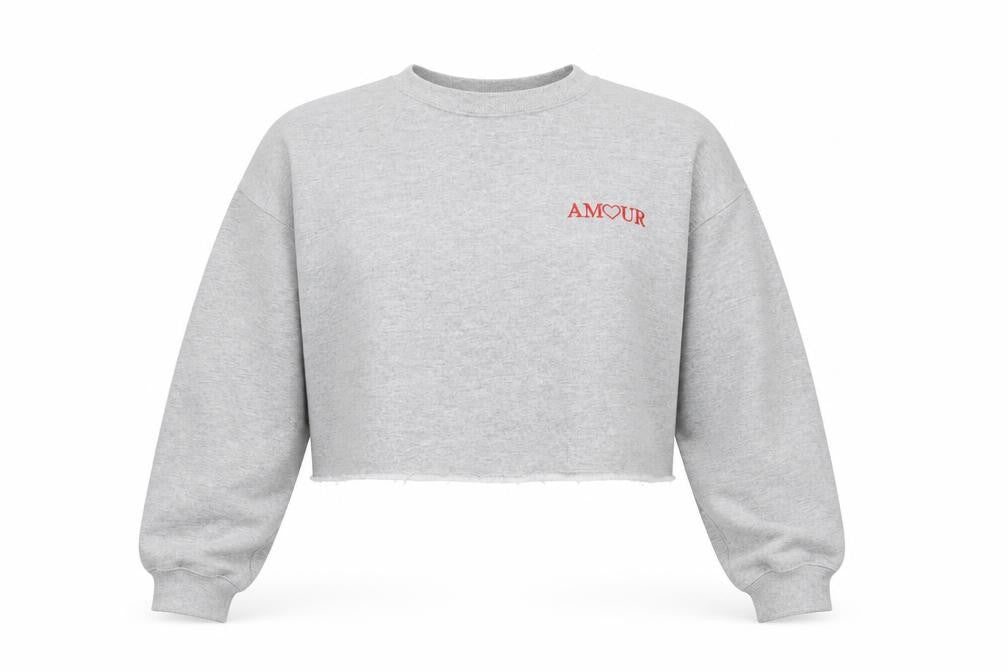 Topshop Womens Grey   Pullover Sweatshirt Size M  - Cropped Amour