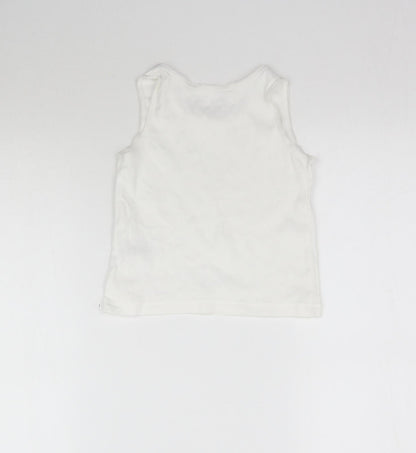 Nutmeg Girls White   Basic Tank Size 4-5 Years  - Vest