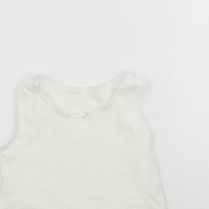 Nutmeg Girls White   Basic Tank Size 4-5 Years  - Vest